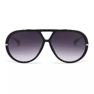 Luxury Aviator Sunglasses with Oversized Shield Silhouette and Metal Arms SK11144