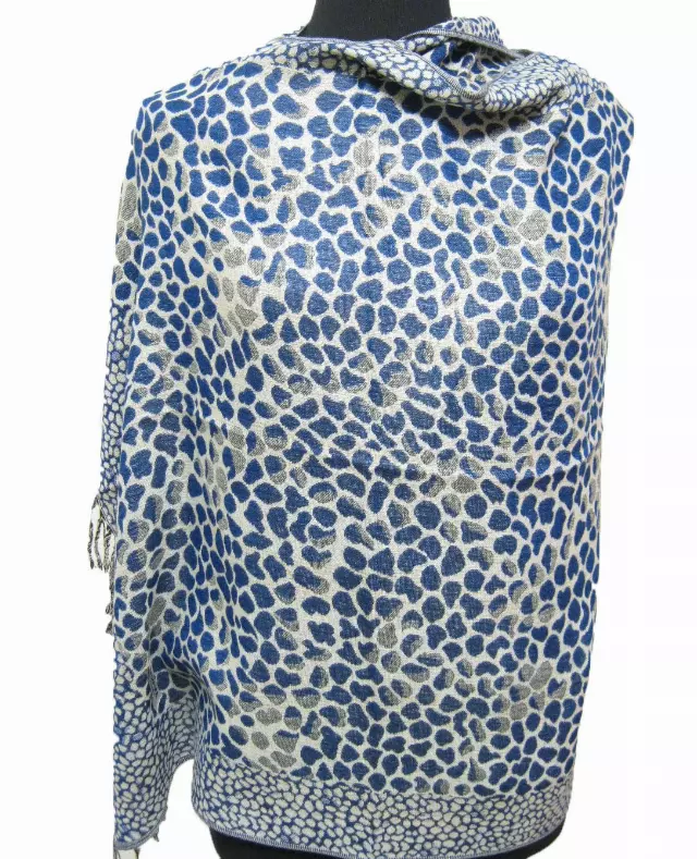 0510 Pattern Pashmina — royal blue