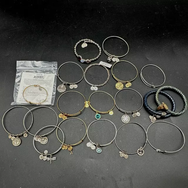 Alex and Ani & Luca + Danni Jewelry Lot 18pc Silver Gold Tone Charms Bangle