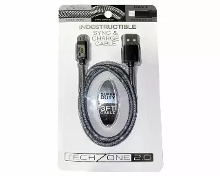 Charging Cable Indestructible USB to Micro USB 3FT - 6 Pieces Per Pack 40079