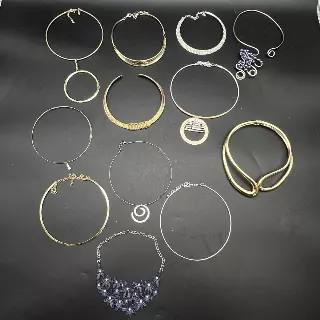 Vintage to Modern Mixed Costume Jewelry Lot 1.25 Lbs Collar Choker Necklaces