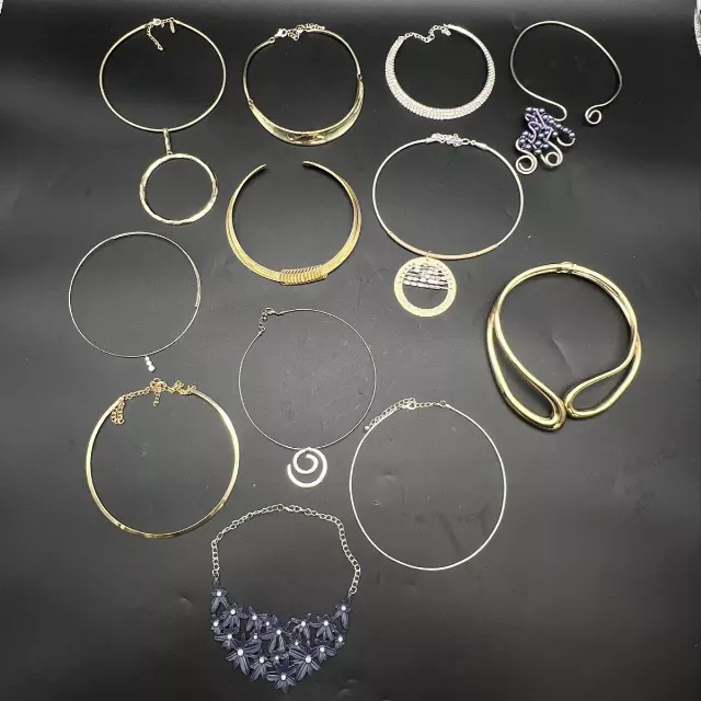 Vintage to Modern Mixed Costume Jewelry Lot 1.25 Lbs Collar Choker Necklaces