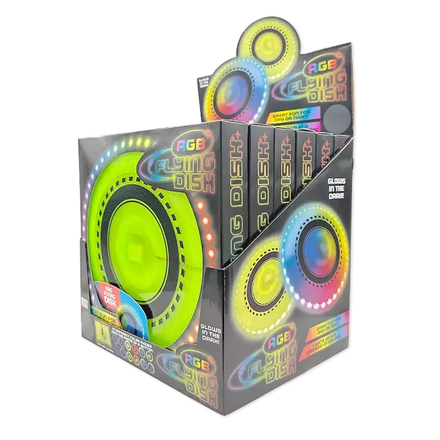 RGB Glow in the Dark Light-Up Flying Disc - 6 Pieces Per Retail Ready Display 25813