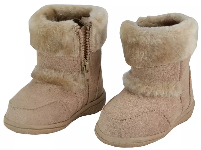 S4430-I - Children's "Easy USA" Winter Boots with Faux Fur — Beige (S4430-I-Beige) / 6-11 Assorted