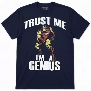 MARVEL IRON MAN TRUST ME T-SHIRT NAVY