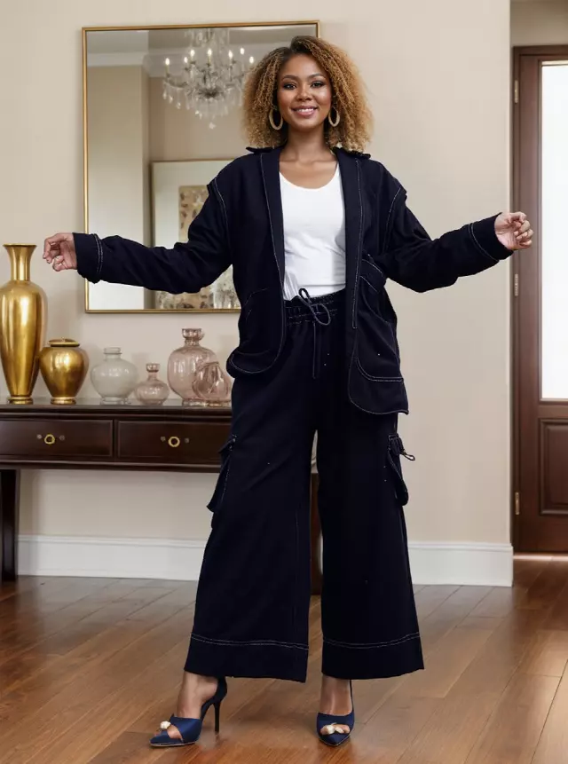 NLM-FL01 - 2-Pcs Luxe Top & Pant Set - $25.00 Each (3 pcs per pack) — Black