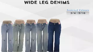 ChicaLuv Wholesale - Women's High-Rise Wide-Leg Denim Jeans - Assorted Colors