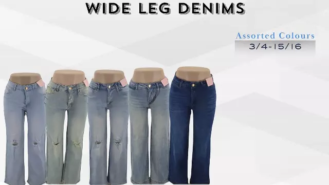 ChicaLuv Wholesale - Women's High-Rise Wide-Leg Denim Jeans - Assorted Colors