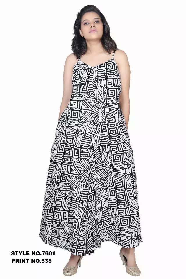 7601 - Spaghetti Strap Maxi Jumpsuit - (3/pk) - Free Size - $25.00 Each — Free Size / Print-538