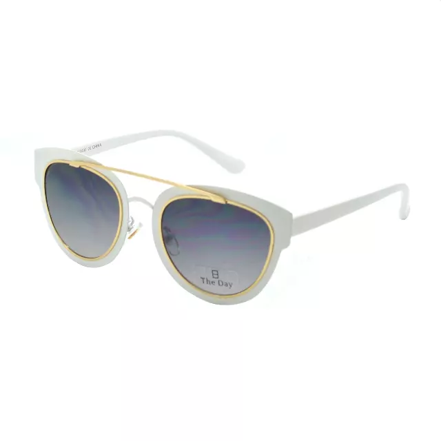 Retro Cat-Eye Aviator Sunglasses with Gold Brow Bar and Gradient Lenses TD1521