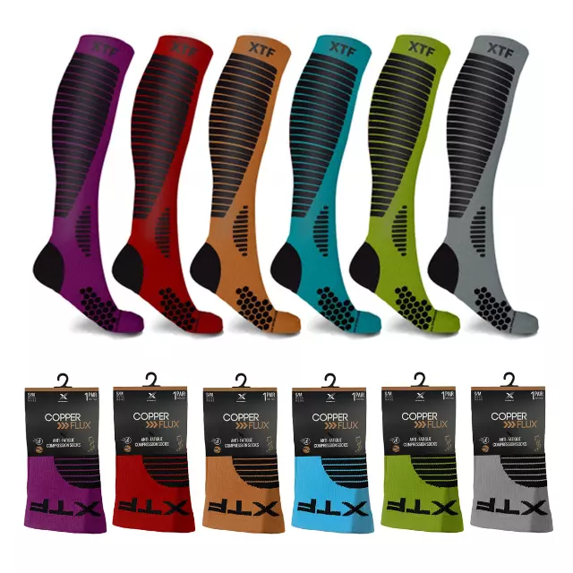 COPPER-INFUSED TARGETED COMPRESSION SOCKS - 6 ASST COLORS — Small/Medium