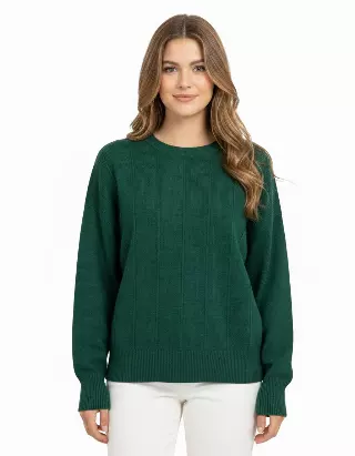 Stripe Detail Sweater #02 — Dark Olive / S/M-L/XL