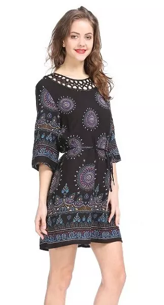 #575-3609 Printed 3/4 Sleeve Sundress – S-XL- $8.00 each (12 Pieces)