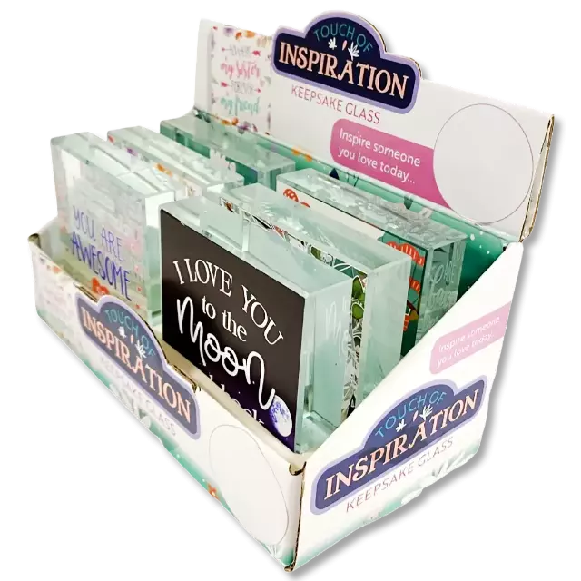 Inspirational Glass Keepsake - 6 Pieces Per Retail Ready Display 23574