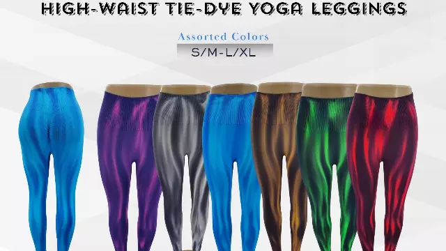 ChicaLuv Wholesale - High-Waisted Yoga Leggings – Shiny Tie-Dye Compression Tights