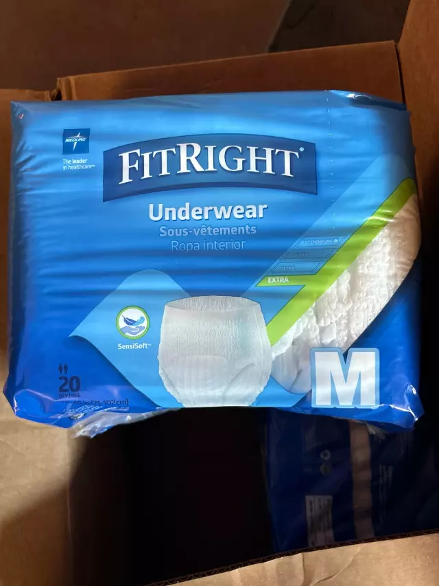 FitRight Underwear, size medium, lot of 4 packs of 20