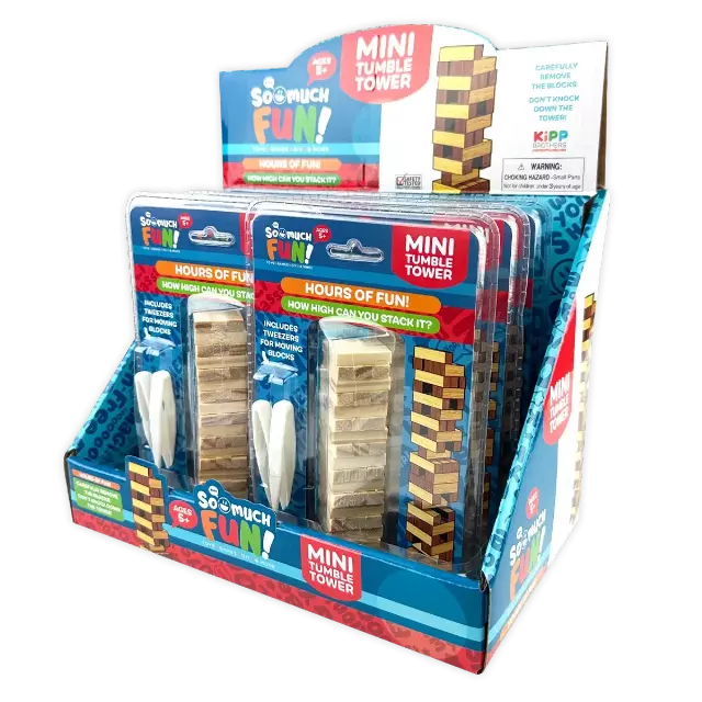Classic Mini Tumble Tower Wooden Game - 6 Pieces Per Display 25491