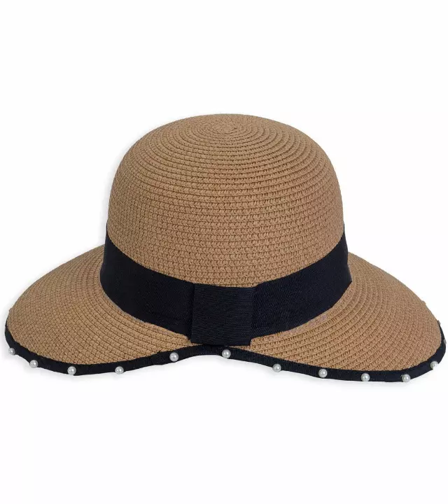 Magid Pearl Brim Ribbon Straw Garden Hat — TOAST