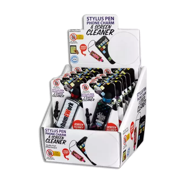 Stylus with Audio Port Attachment Pen - 12 Pieces Per Retail Ready Display 29582