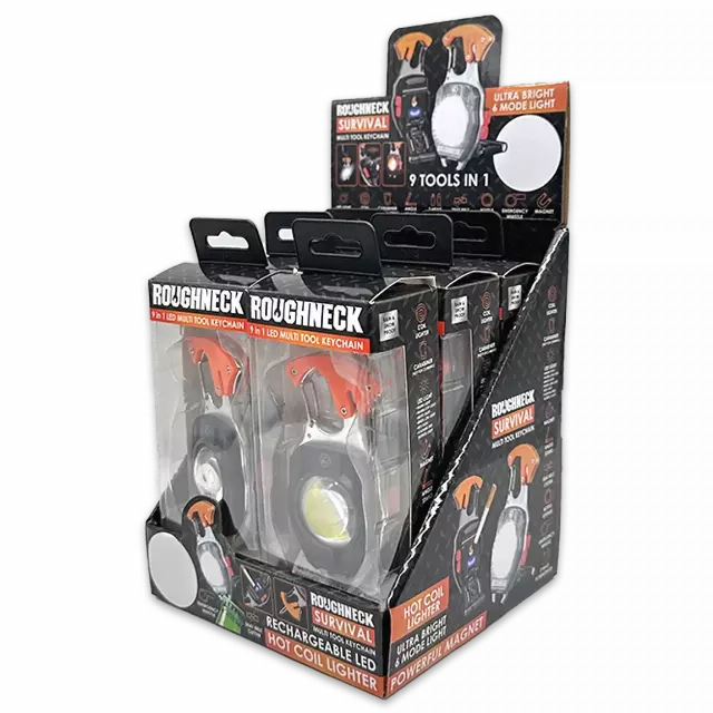 Multi-Tool Survival 9-In-1 with LED Light - 6 Pieces Per Retail Ready Display 24032