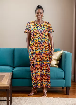 24011 - Women's Maxi Balloon Dress Short Sleeves (Multi-Color) - One Size ($20 Each)