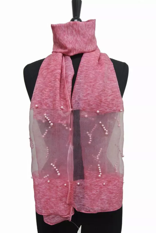 SH103 Sheer Spring Scarf with Pearl — Berry