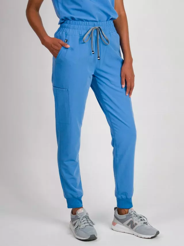 Madison | High-Waisted Jogger Scrub Pants — Ceil / M