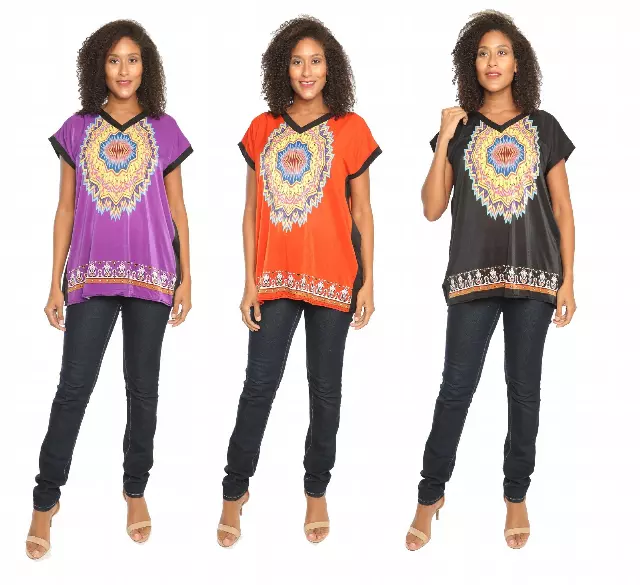 14206- Women wide elbow top blouse tunic (6-PCS PRE-PACK)($4 Each)