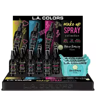 L.A. Colors Makeup Sprays + Wipes - Wholesale Display 21 Units (CLAC467)