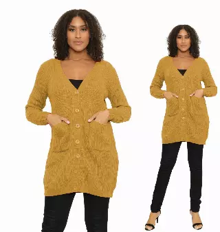 16139 - Button Down Sweater - (6-PCS PRE-PACK) ON SALE!!! ($8.00 Each) — 6-Pcs PRE-PACK / Khaki