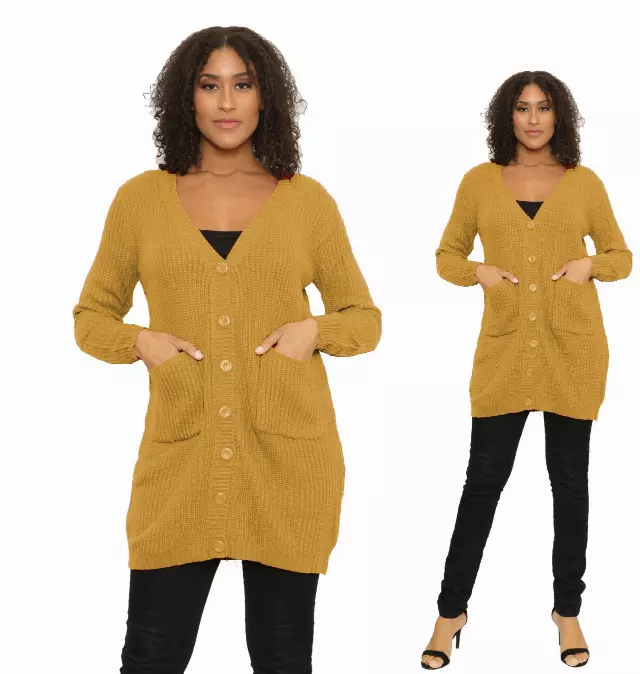 16139 - Button Down Sweater - (6-PCS PRE-PACK) ON SALE!!! ($8.00 Each) — 6-Pcs PRE-PACK / Khaki
