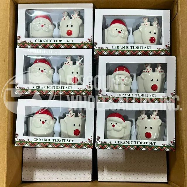 Santa & Rudolph Ceramic Tidbit Bowl Set · 160 units