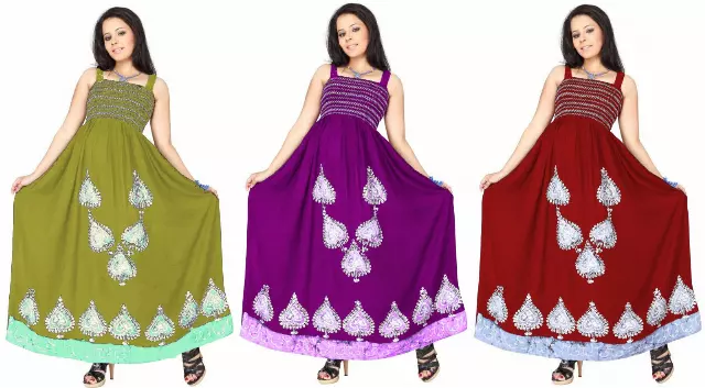 PNA-458 - Women's Maxi Dress with Paisley Border Print (6-PCS PRE-PACK) ($9 Each)