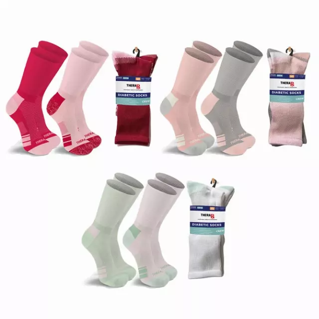 2-Pairs: Non-Binding Loose Fit Cotton Diabetic Crew Socks · SKU BUN-12-DIASOX-1