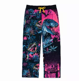 JURASSIC PARK FLEECE LOUNGE PANTS BLACK
