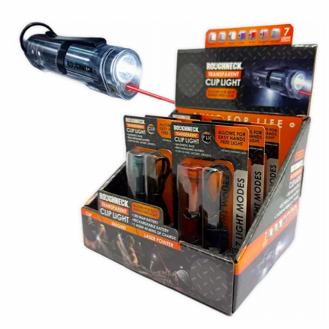 Transparent Clip Light - 12 pieces Per Retail Ready Display 26623