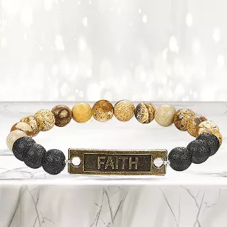 Mixed Lava Stone Chakra Diffuser Bracelet — Faith