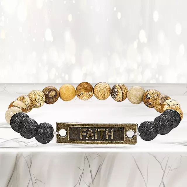 Mixed Lava Stone Chakra Diffuser Bracelet — Faith