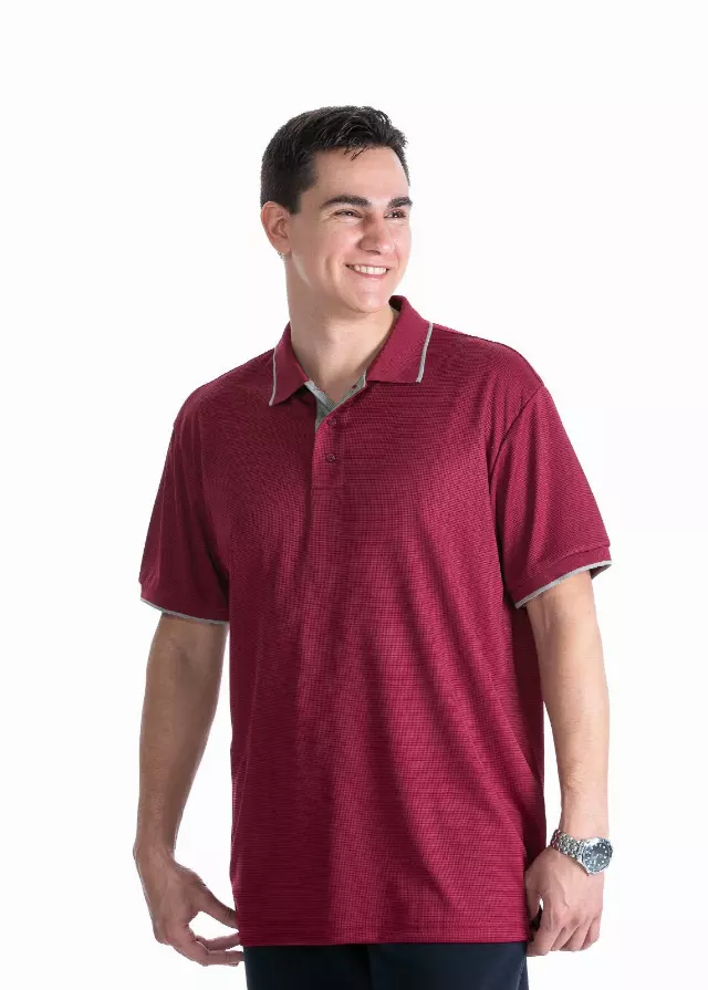 Men's Waft Series Polo- Style #MS015- $6.90/ Unit MINIMUM 24 PCS - PLEASE SEE DESCRIPTION - S-2XL — Burgundy