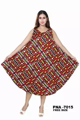 PNA-7015 - Women's Lightweight Sleeveless Umbrella Dress With Scarf - (6-PCS PRE-PACK) ($8 Each)