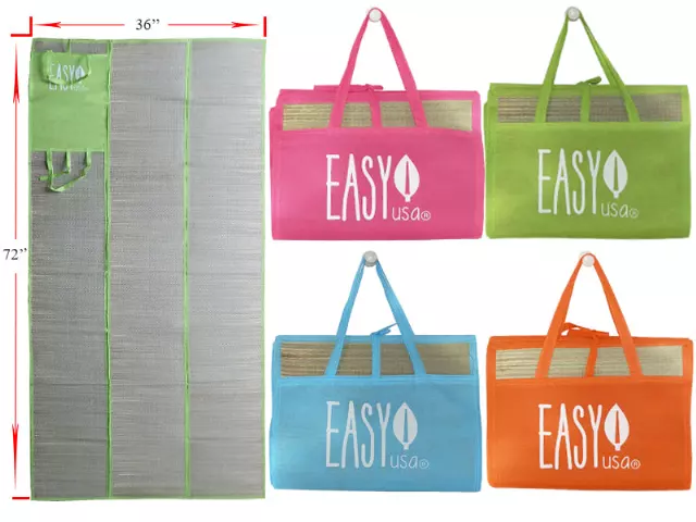 FR508 - Wholesale "Easy USA" 36 X 72 Foldable Straw Beach Mats