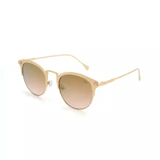 Unisex Retro Round Metal Mirror Sunglasses with Semi-Rimless Frame SS10124