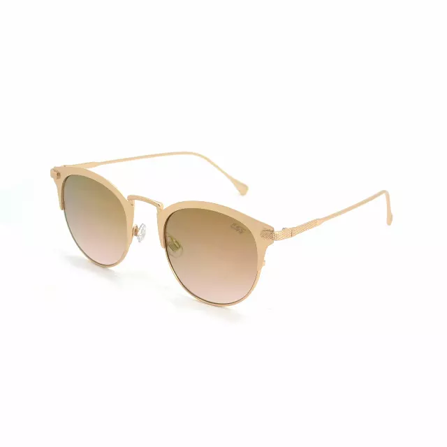 Unisex Retro Round Metal Mirror Sunglasses with Semi-Rimless Frame SS10124
