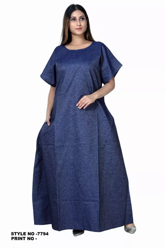 7794D Denim Dress with Deep-V Back (3/pk) - Free Size - $20.00 Each