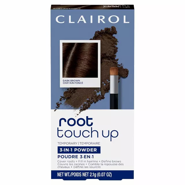 WHOLESALE CLAIROL ROOT TOUCH UP TEMPORARY 3-IN-1 POWDER 0.07 OZ - DARK BROWN - 48 PIECE LOT