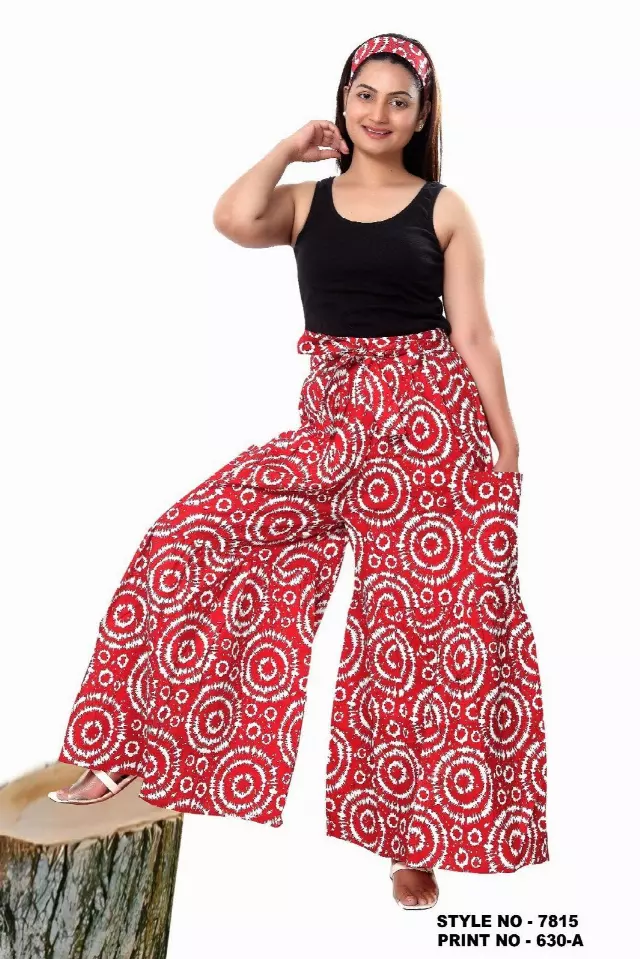 7815 - Palazzo Pants With Pockets (3 PCS PRE-PACK) - $20.00 Each — One Size (4 - 24) / Print-630A
