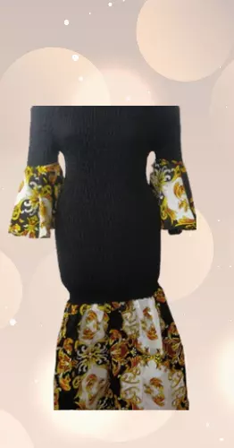 9025 - African Print Off Shoulder Mermaid Style Maxi Dress (3/pk) - Free Size - $28.00 Each
