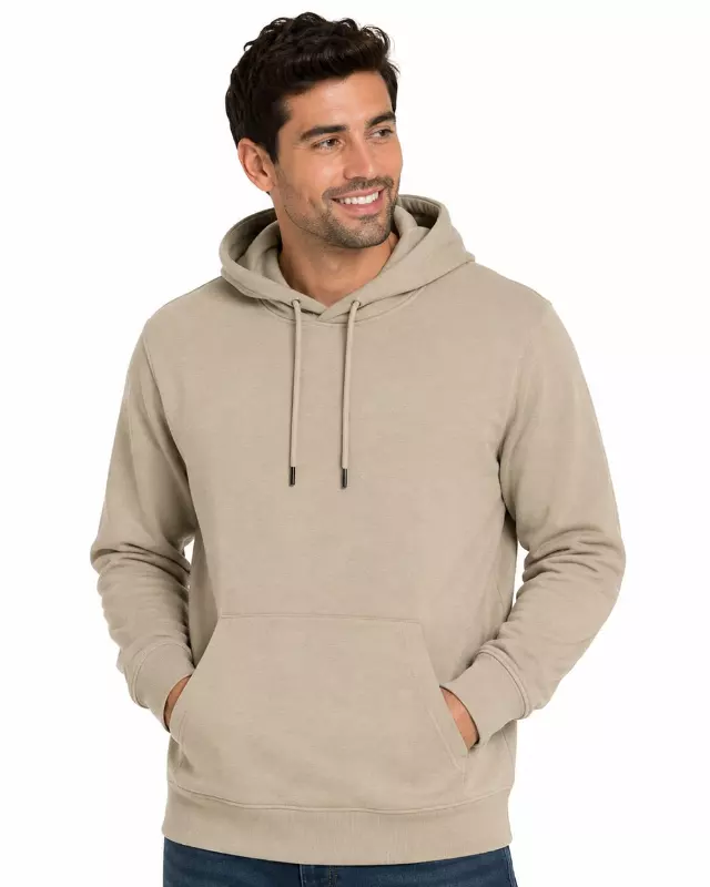 Men's Lightweight Pullover Fleece Hoodie #01 — Sand / S-M-L-XL