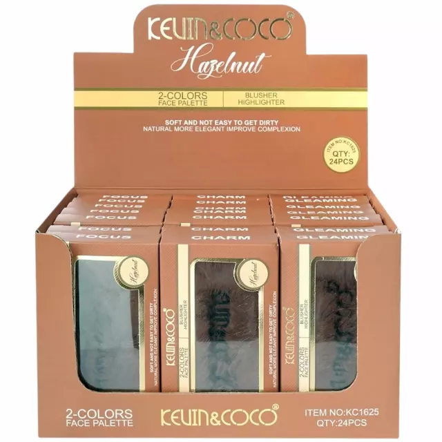 Kevin & Coco Hazelnut Blusher Highlighter - Wholesale Display 24 Units (KC1625)
