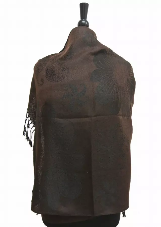 E015 Pattern Pashmina — coffee